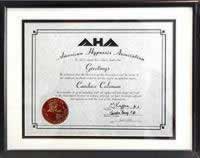 AHA American Hypnosis Association Diploma